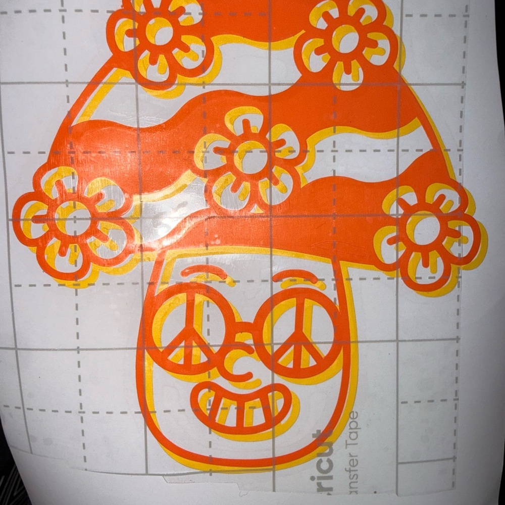 Orange and Yellow Peace Sign Graphic